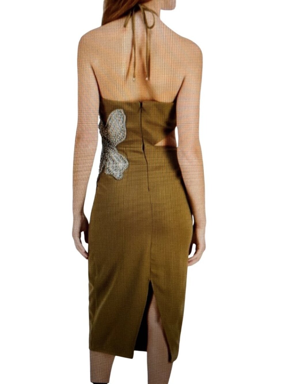 AVEC LES FILLES WOMENS HALTER-NECK FLORAL APP OLIVE 10 NWT - Picture 2 of 9